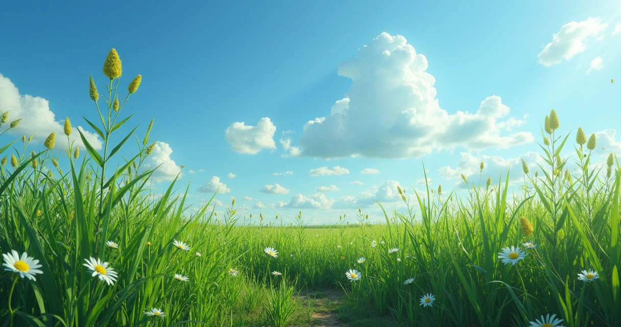 Campo de soja com plantas em diferentes fases fenológicas sob céu azul claro